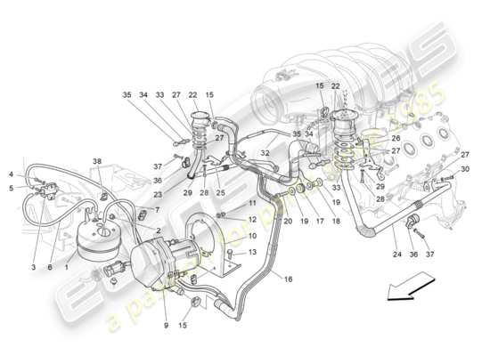 a part diagram from the Maserati GranTurismo (2013) parts catalogue
