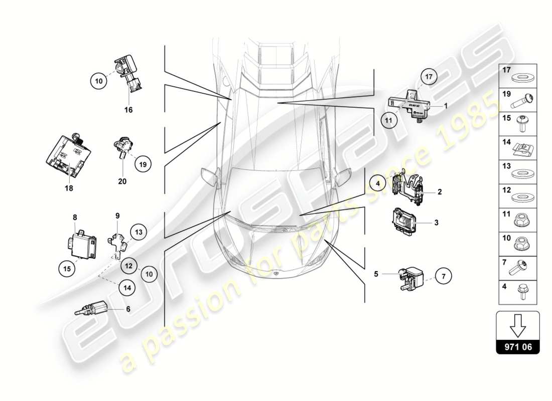 Lamborghini LP610-4 SPYDER (2018) CONTROL UNIT Parts Diagram