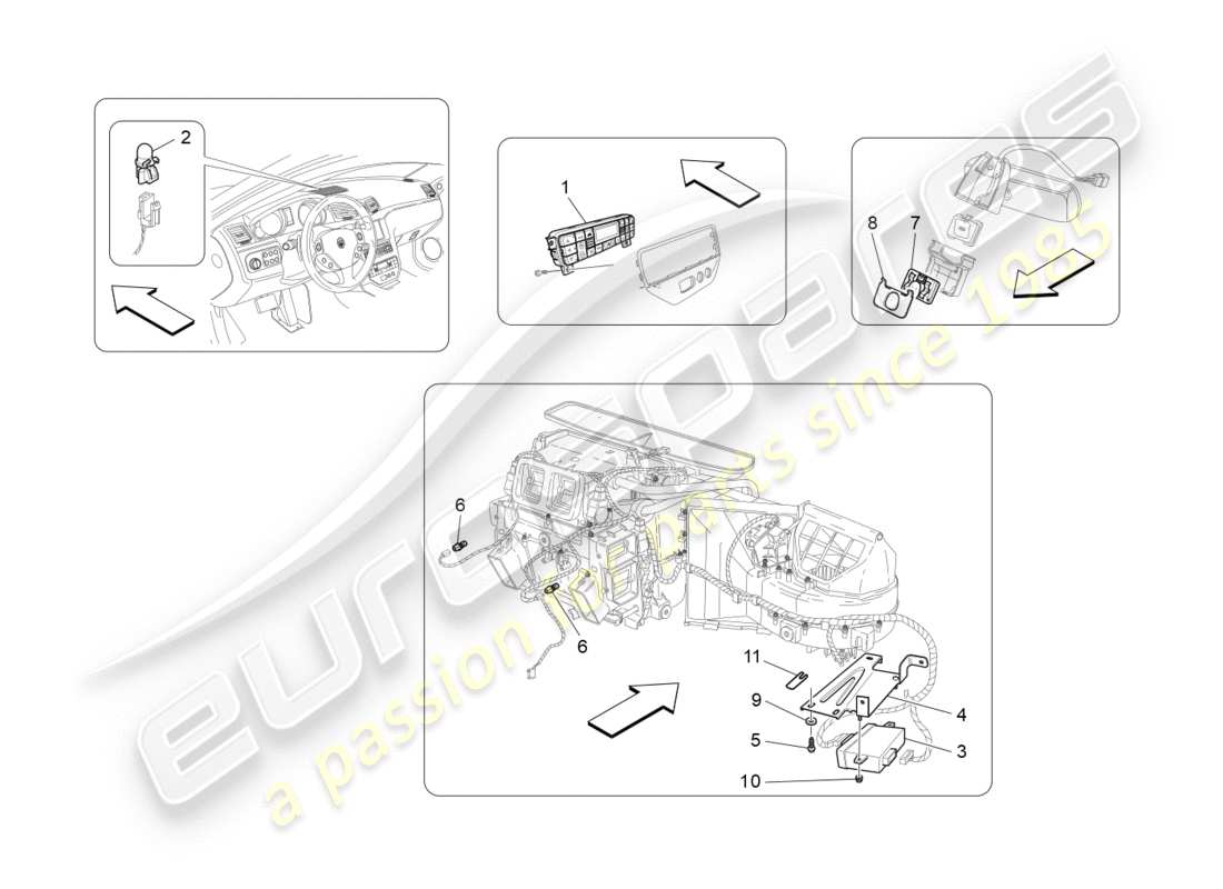 Maserati GranTurismo (2014) a/c unit: electronic control Part Diagram