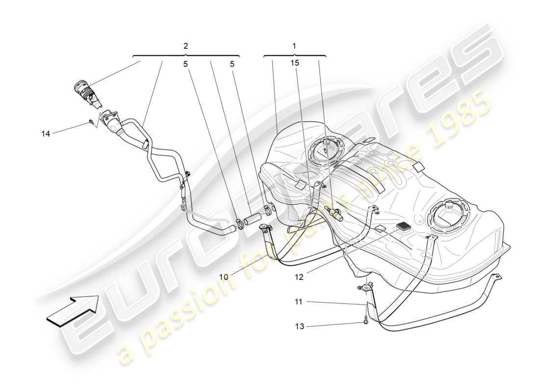 Maserati QTP 3.0 BT V6 410HP (2014) FUEL TANK Part Diagram