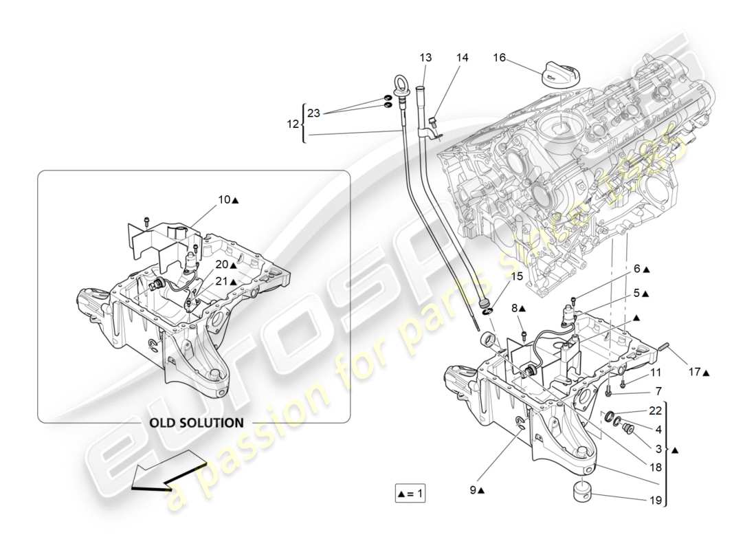 Maserati QTP 3.0 BT V6 410HP (2014) lubrication system: circuit and collection Part Diagram