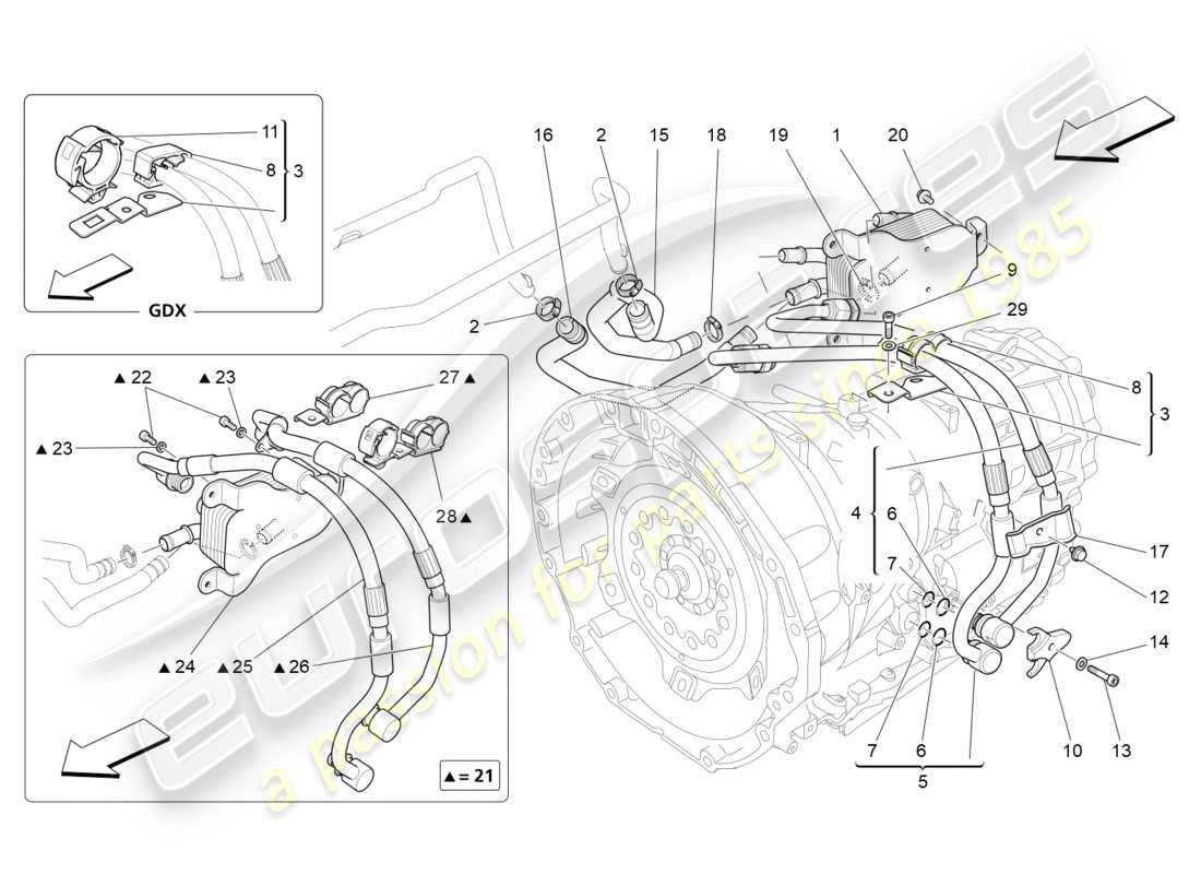 Maserati QTP 3.0 BT V6 410HP (2014) lubrication and gearbox oil cooling Part Diagram