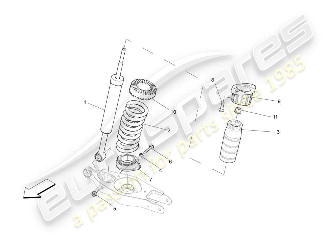 Maserati QTP 3.0 BT V6 410HP (2014) rear shock absorber devices Part Diagram