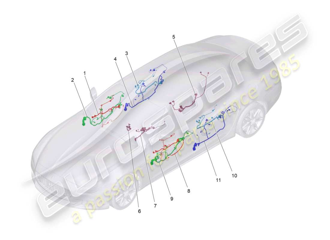 Maserati QTP 3.0 BT V6 410HP (2014) main wiring Part Diagram