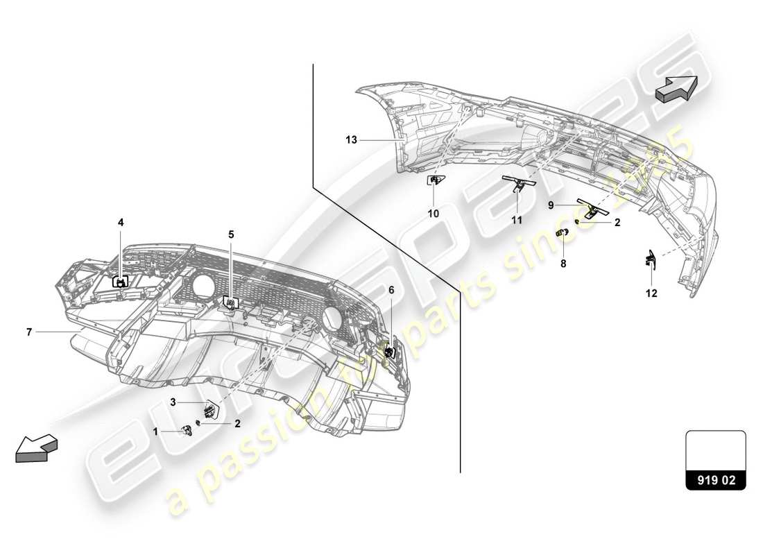 Lamborghini PERFORMANTE COUPE (2018) Sensors Part Diagram