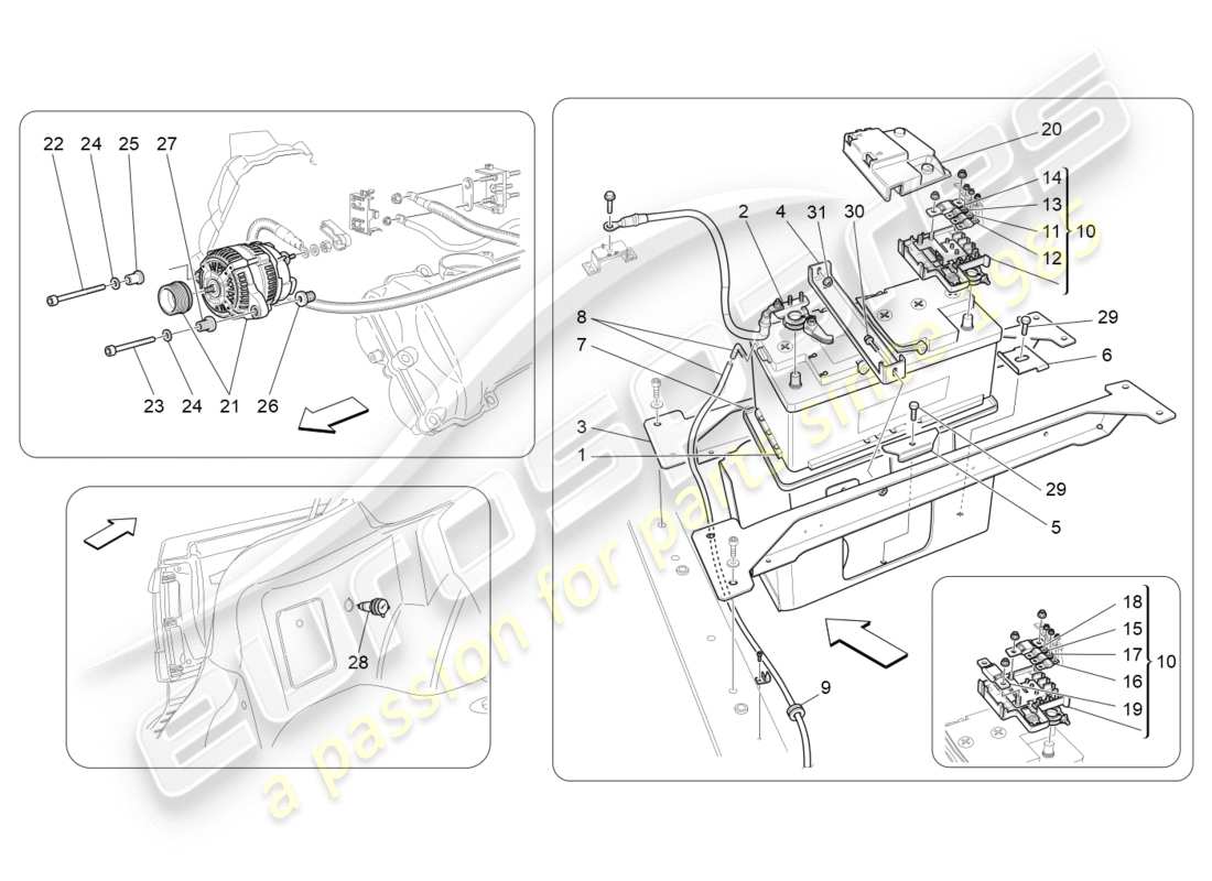 Maserati GranTurismo (2016) energy generation and accumulation Parts Diagram