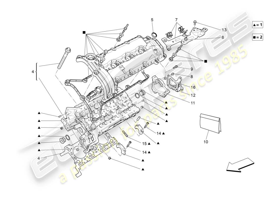 Maserati QTP 3.0 TDS V6 275HP (2015) LH cylinder head Part Diagram