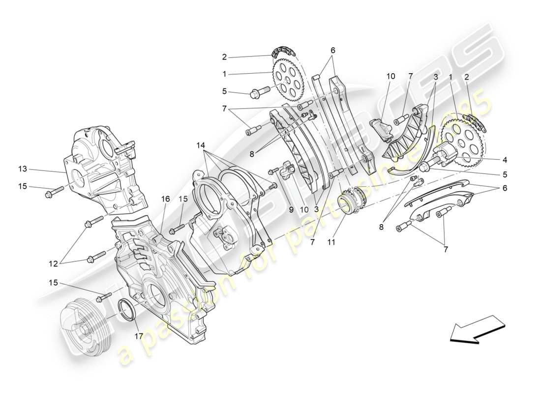 Maserati QTP 3.0 TDS V6 275HP (2015) timing Part Diagram
