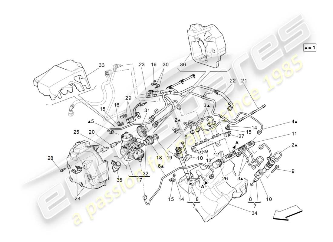 Maserati QTP 3.0 TDS V6 275HP (2015) fuel pumps and connection lines Part Diagram
