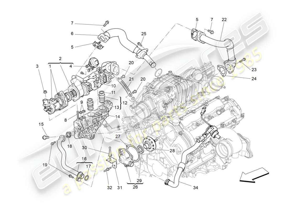 Maserati QTP 3.0 TDS V6 275HP (2015) oil vapour recirculation system Part Diagram