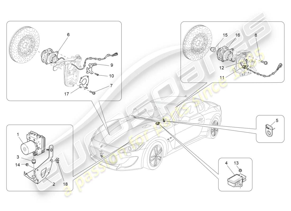 Maserati QTP 3.0 TDS V6 275HP (2015) braking control systems Part Diagram