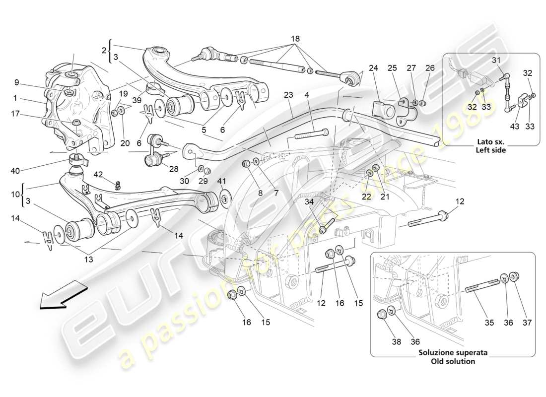 Maserati QTP 3.0 TDS V6 275HP (2015) Rear Suspension Part Diagram