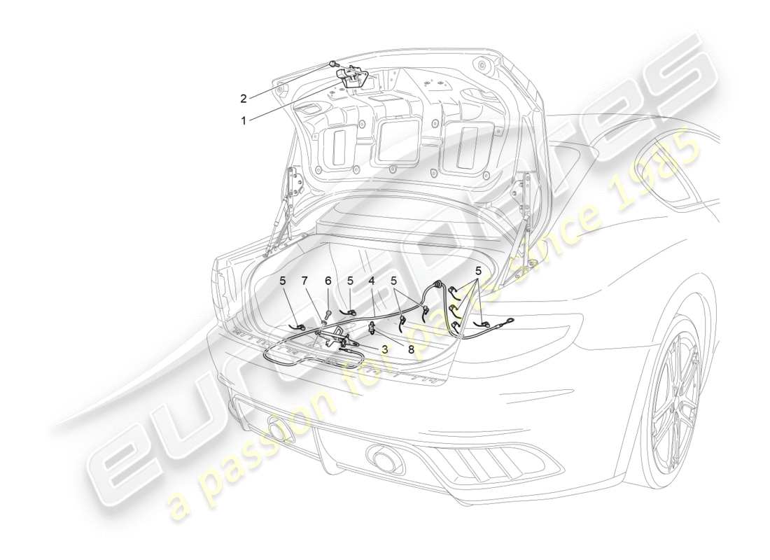 Maserati QTP 3.0 TDS V6 275HP (2015) rear lid opening control Part Diagram