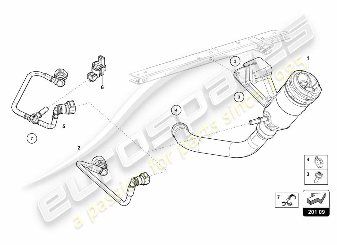 Lamborghini PERFORMANTE SPYDER (2019) FUEL FILLER NECK Part Diagram