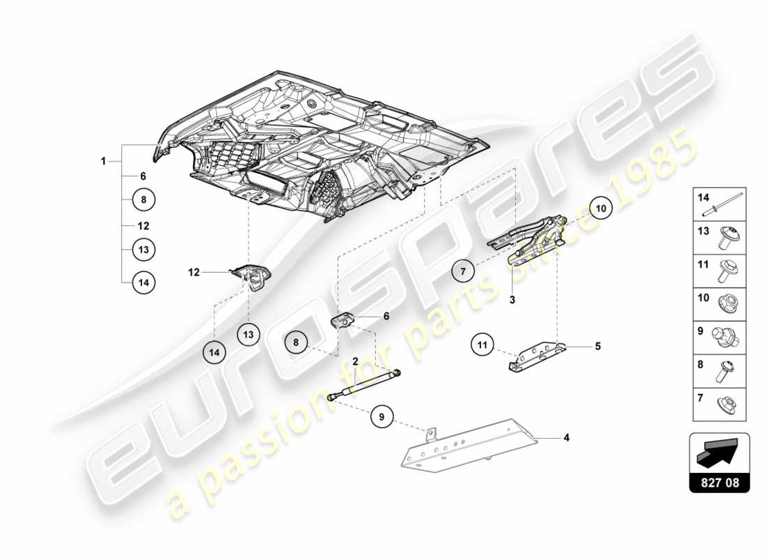 Lamborghini PERFORMANTE SPYDER (2019) REAR LID Part Diagram