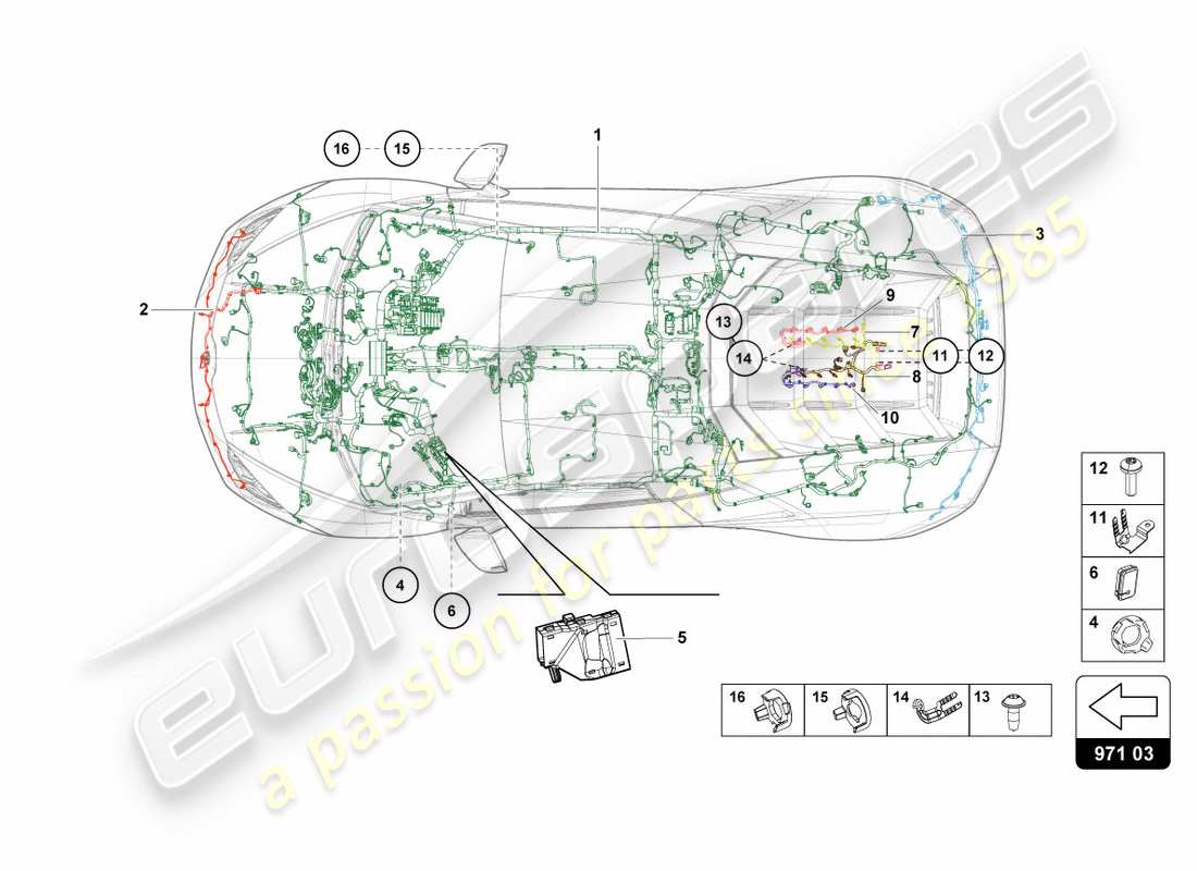 HURACAN LP600 LP6004 ZHONG COUPE (2016) 971 03 00 WIRING