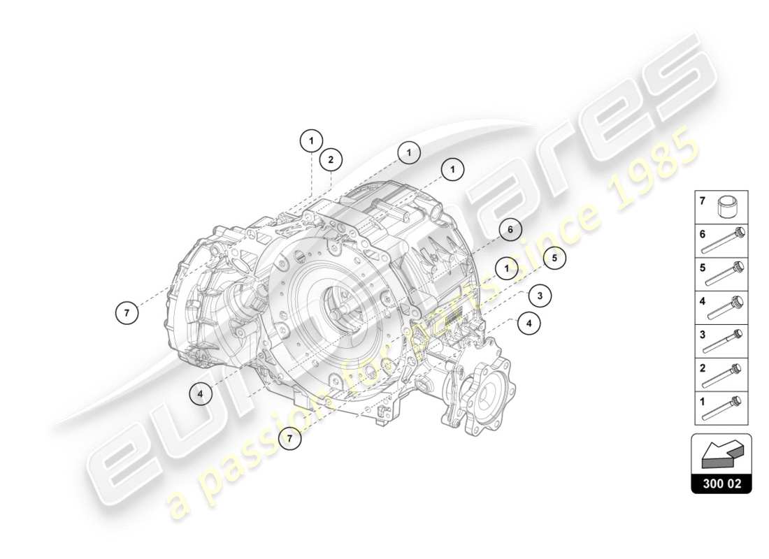 Lamborghini Urus URUS (2021) 300 02 00 ASSEMBLY PARTS FOR ENGINE AND  GEARBOX  LTR. Part Diagram.