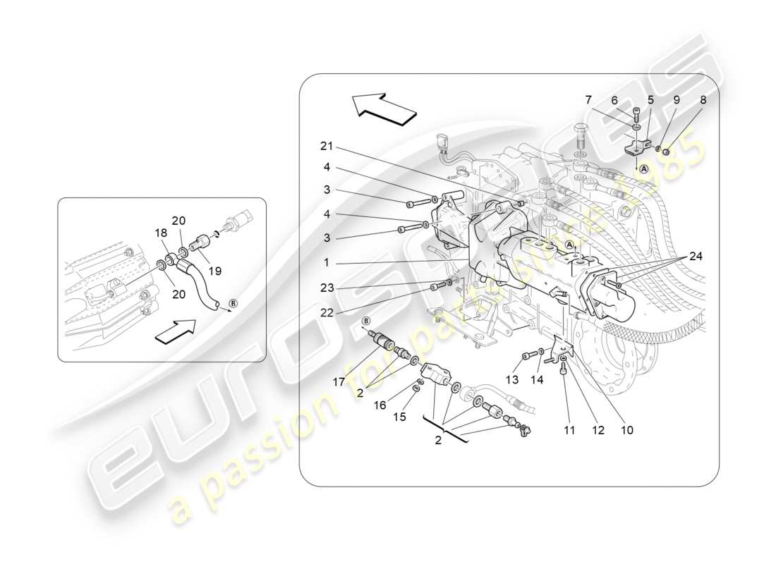 Maserati GRANTURISMO S (2015) Actuation Hydraulic Parts For F1 Gearbox Part Diagram