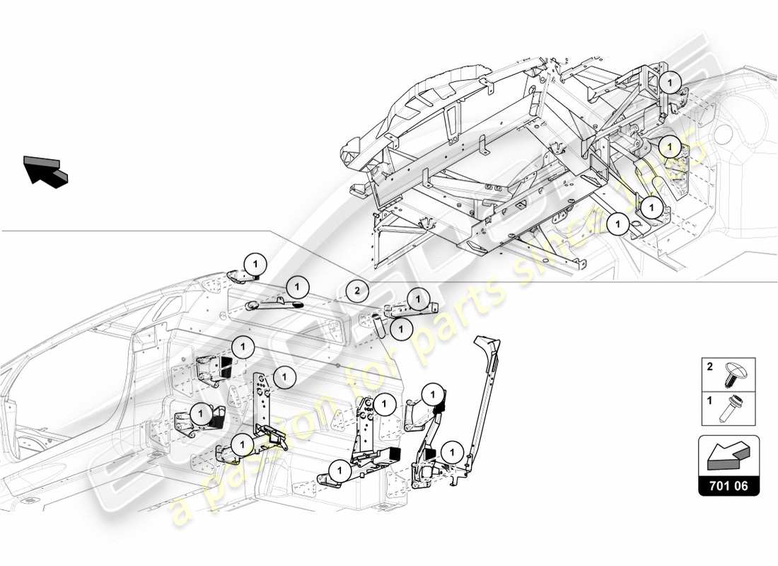 Lamborghini Centenario Coupe (2017) fasteners Part Diagram