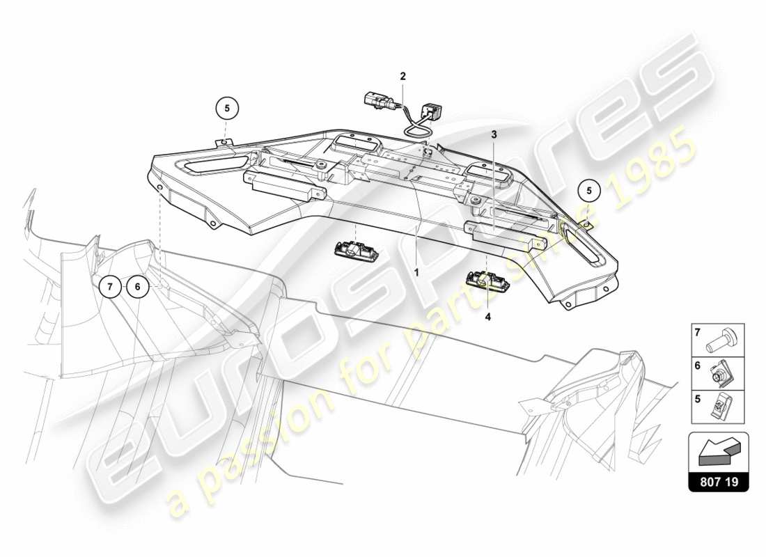 Lamborghini Centenario Coupe (2017) OPERATING ELECTRONICS REAR Parts Diagram