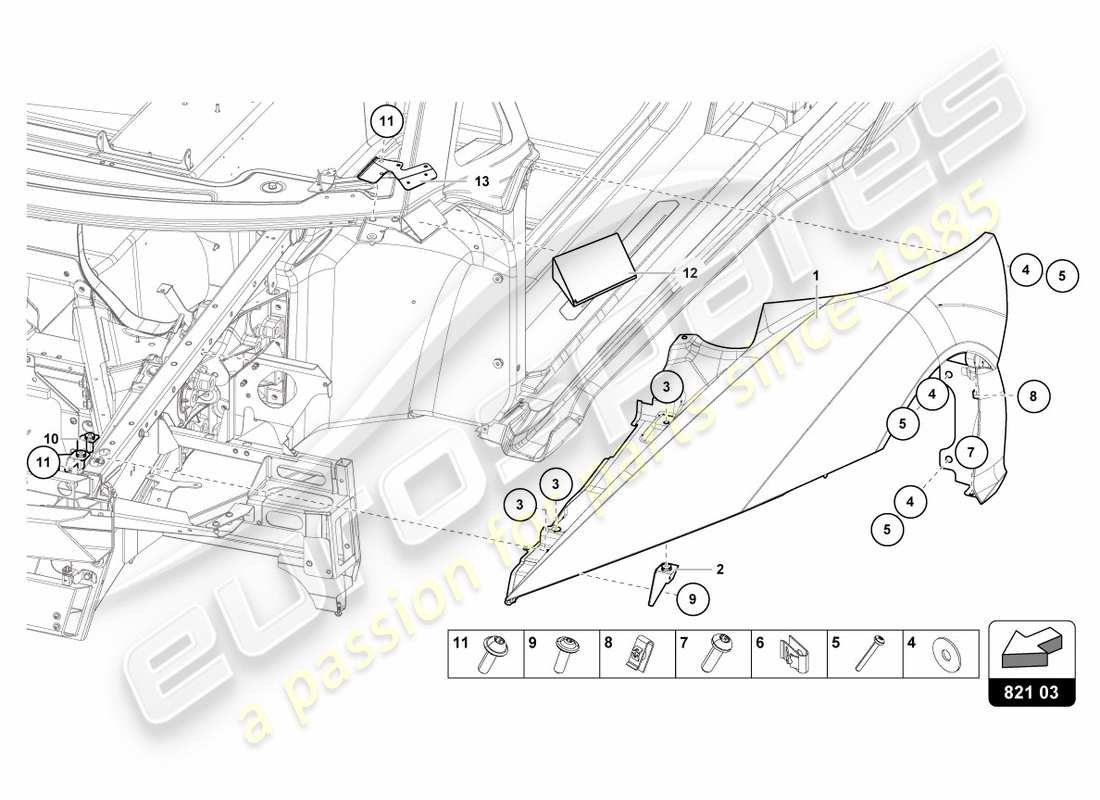 Lamborghini Centenario Coupe (2017) WING PROTECTOR FRONT Parts Diagram