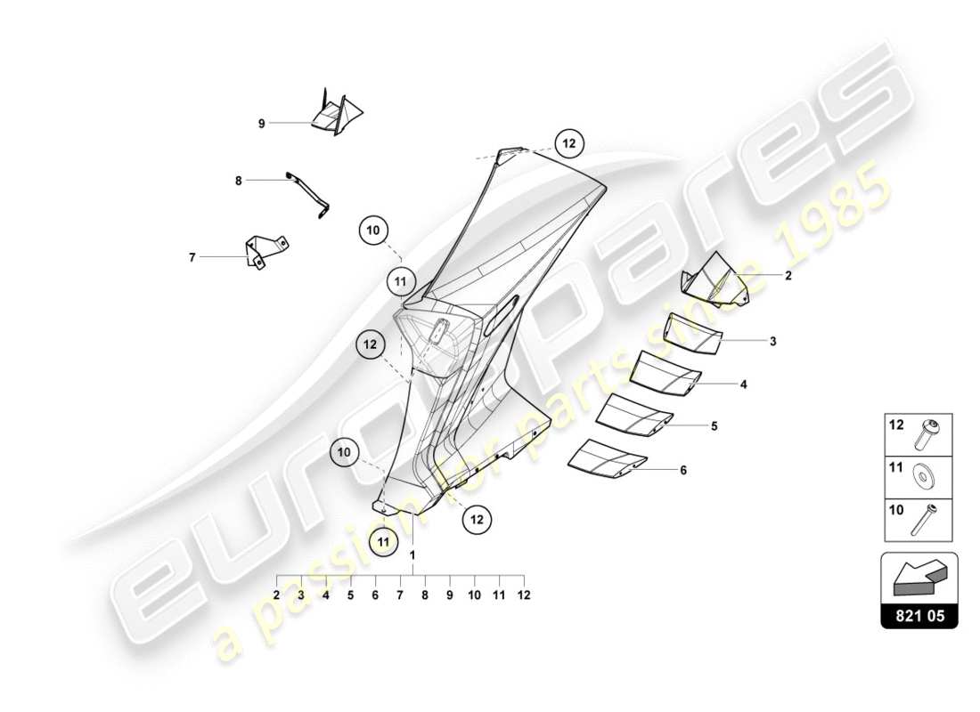 Lamborghini Centenario Coupe (2017) SIDE PANEL TRIM REAR Parts Diagram