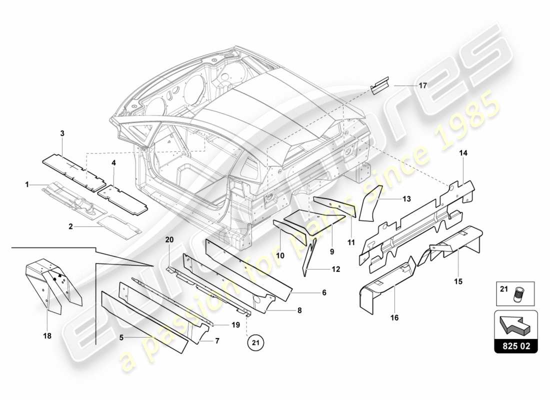 Lamborghini Centenario Coupe (2017) DAMPER FOR TUNNEL Parts Diagram