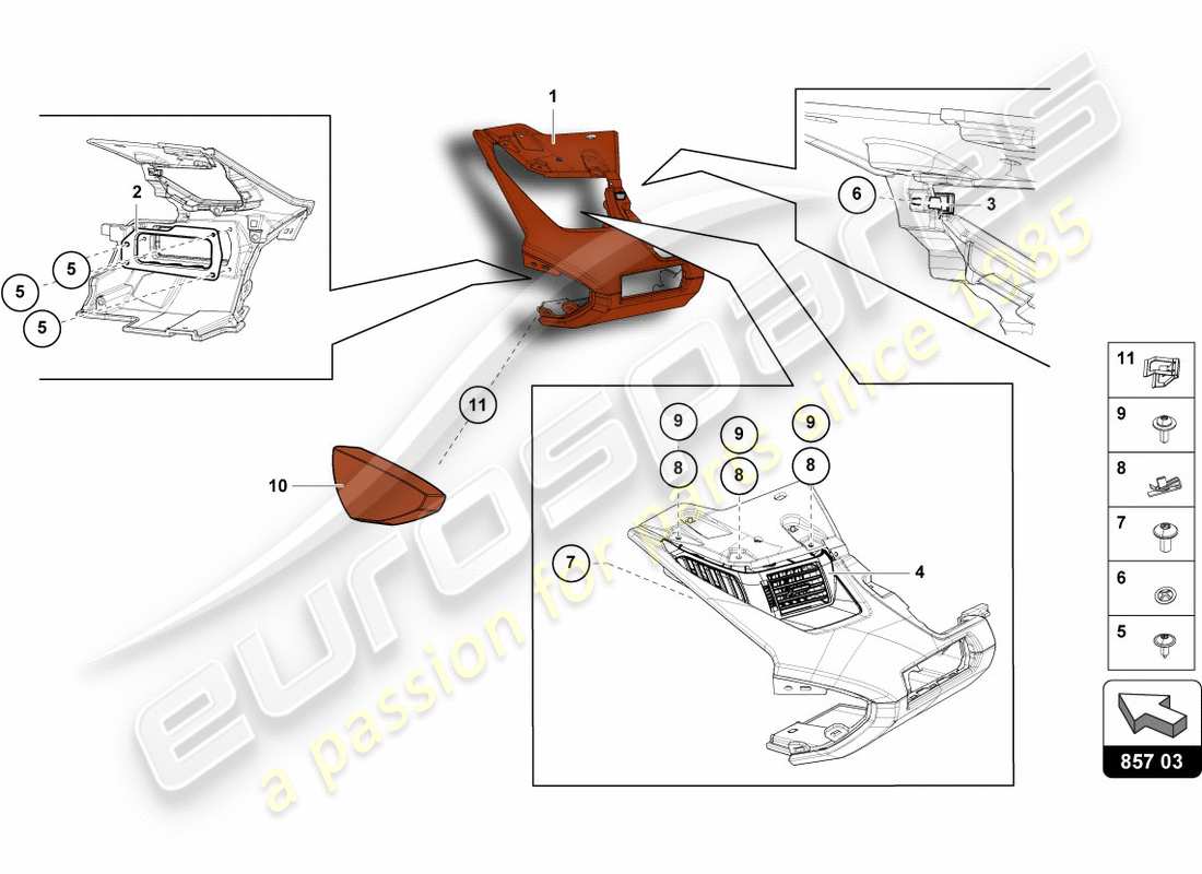 Lamborghini Centenario Coupe (2017) INSTRUMENT PANEL Part Diagram