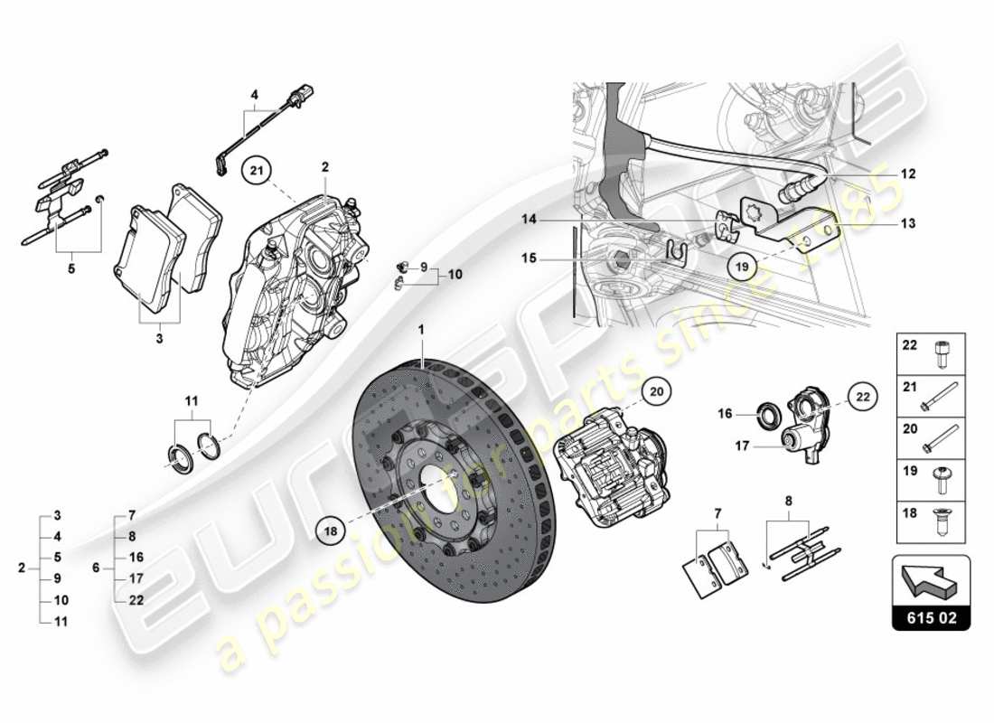 Lamborghini Centenario Roadster (2017) BRAKE DISC REAR Part Diagram