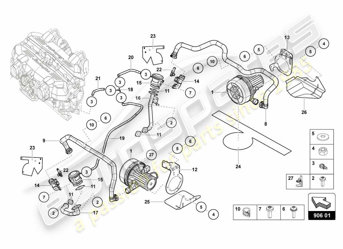 Lamborghini Centenario Roadster (2017) Secondary Air Pump Part Diagram