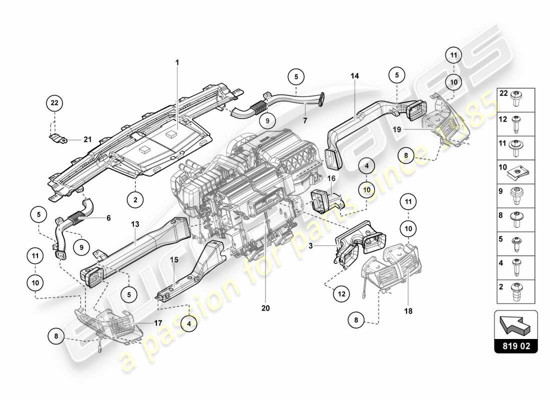 Lamborghini LP700-4 COUPE (2012) AIR GUIDE CHANNEL Part Diagram