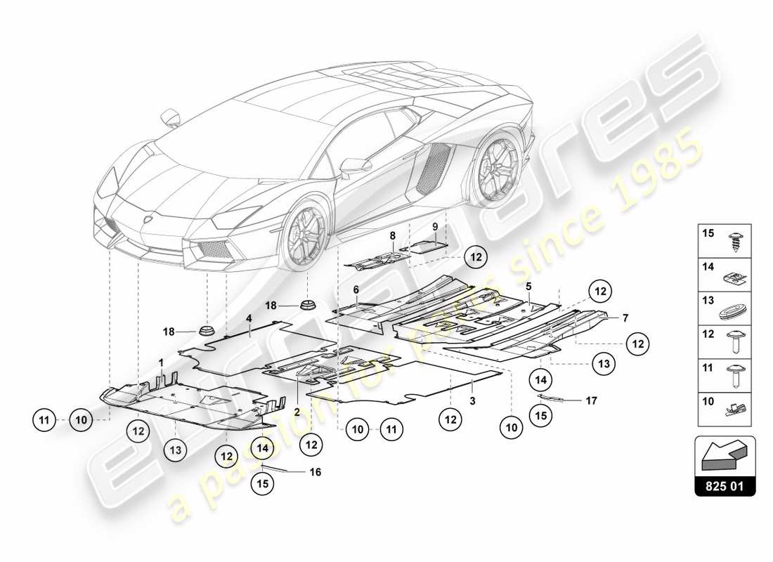 Lamborghini LP700-4 COUPE (2012) TRIM PANEL FOR FRAME LOWER SECTION Part Diagram