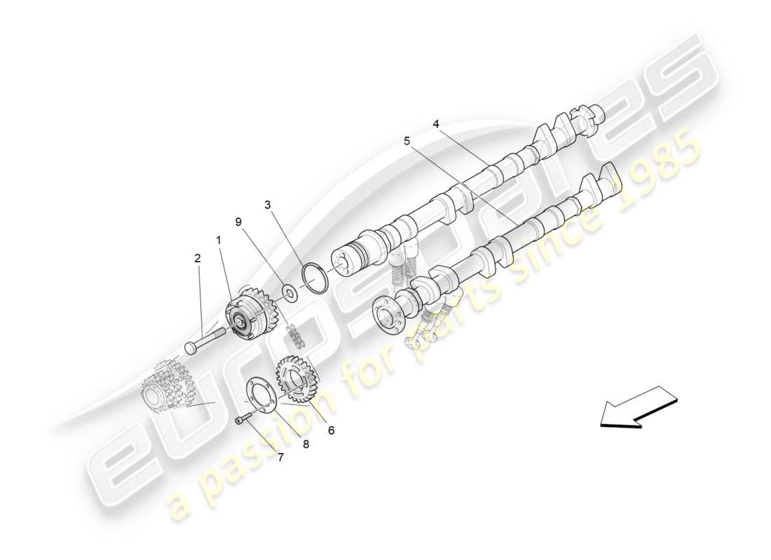 Maserati GRANTURISMO S (2018) lh cylinder head camshafts Part Diagram