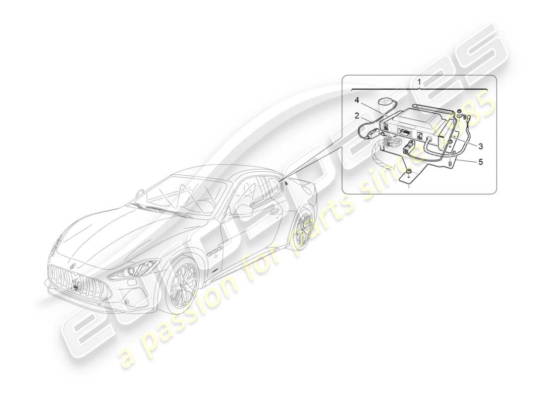 Maserati GRANTURISMO S (2018) alarm and immobilizer system Part Diagram