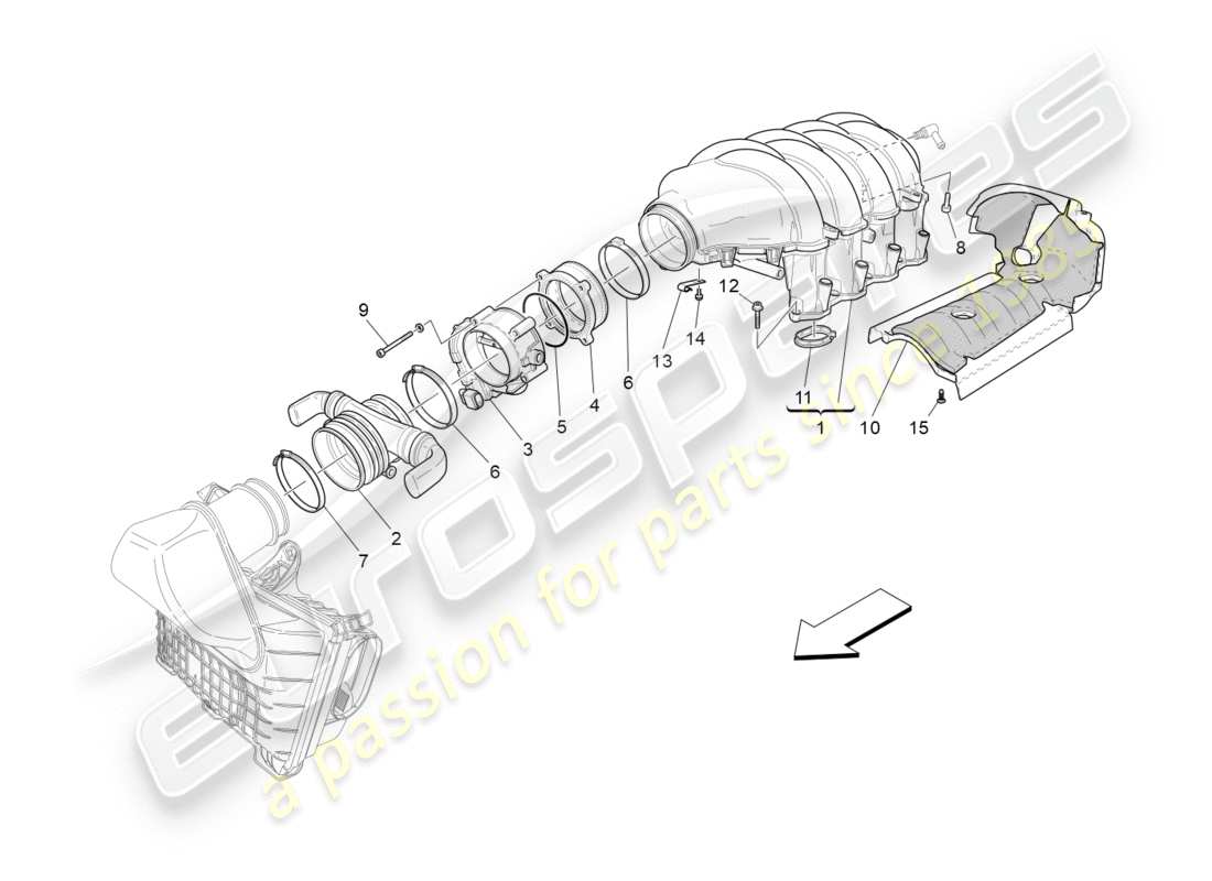 Maserati GRANTURISMO S (2019) intake manifold and throttle body Part Diagram