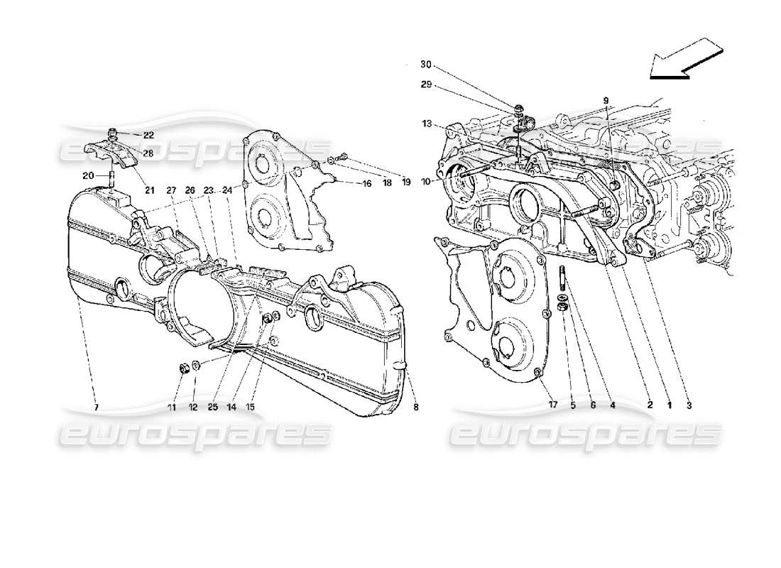 Ferrari 512 M timing system - covers Part Diagram