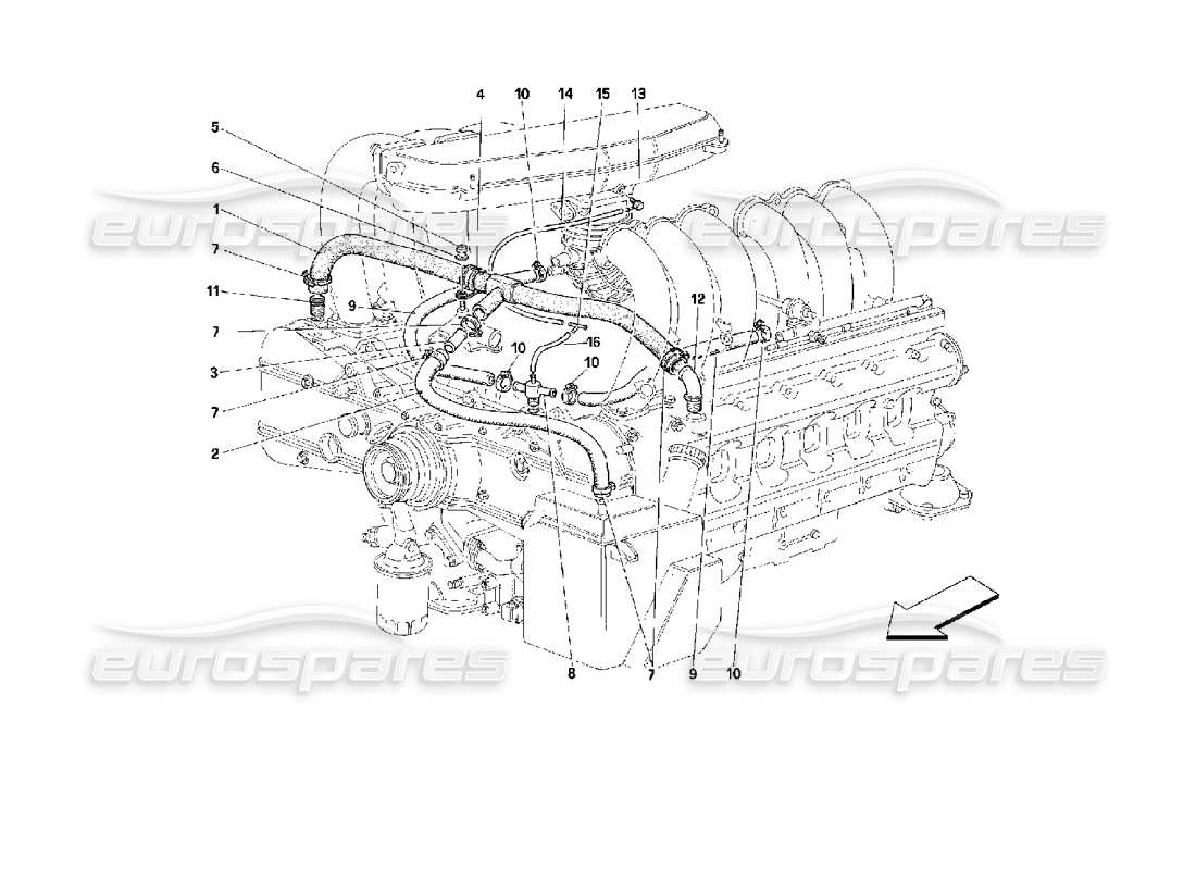 Ferrari 512 M Blow - By System Part Diagram