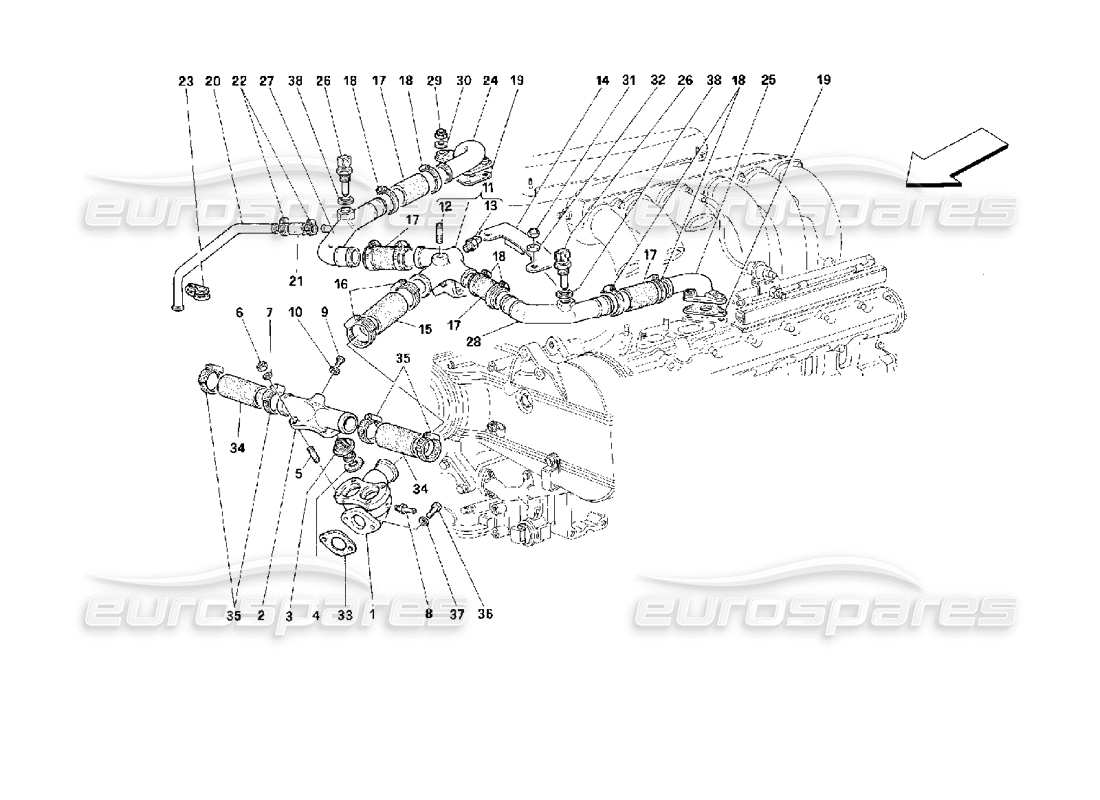 Ferrari 512 M engine cooling Part Diagram