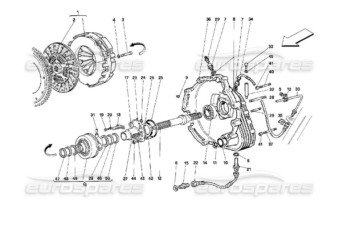 Ferrari 512 M ClutCH Controls Part Diagram