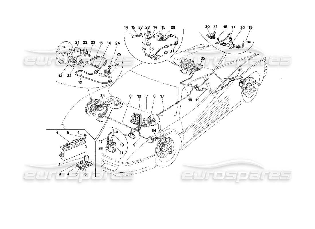 Ferrari 512 M Braking system Part Diagram