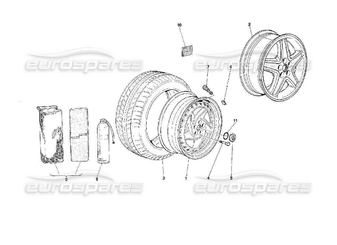 Ferrari 512 M Wheels Part Diagram