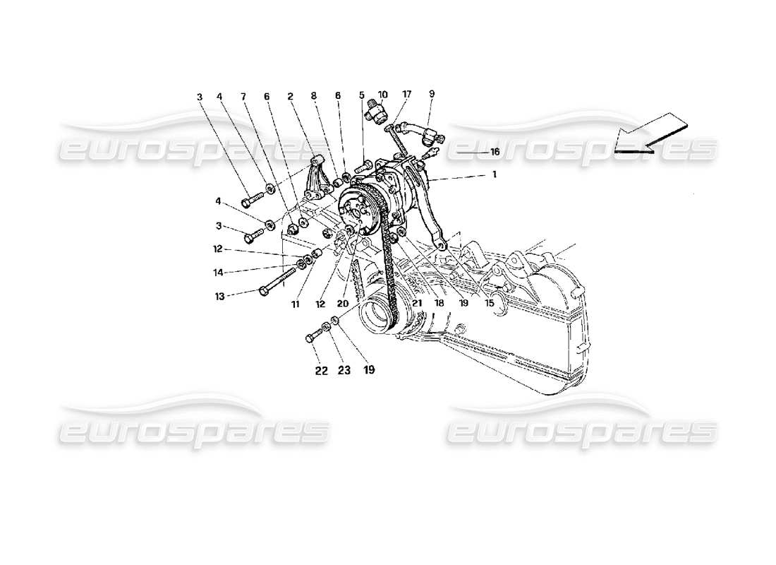 Ferrari 512 M AIR CONDITIONING COMPRESSOR Part Diagram