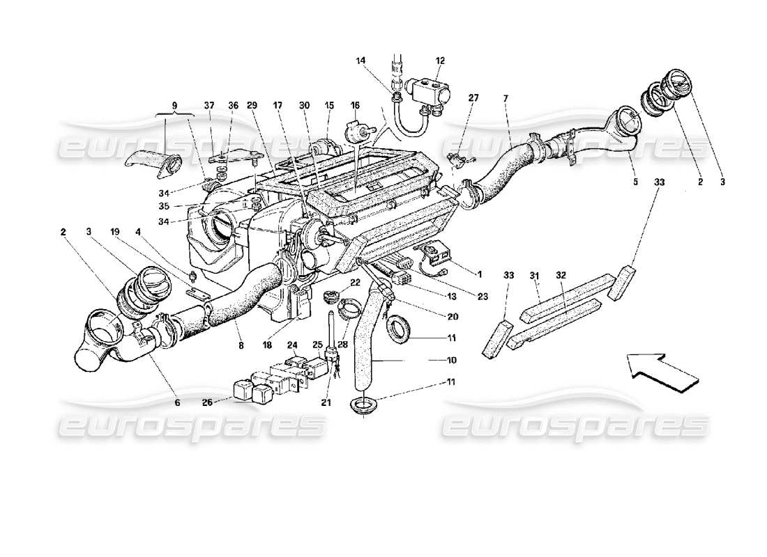 Ferrari 512 M Air Conditioning Unit Part Diagram