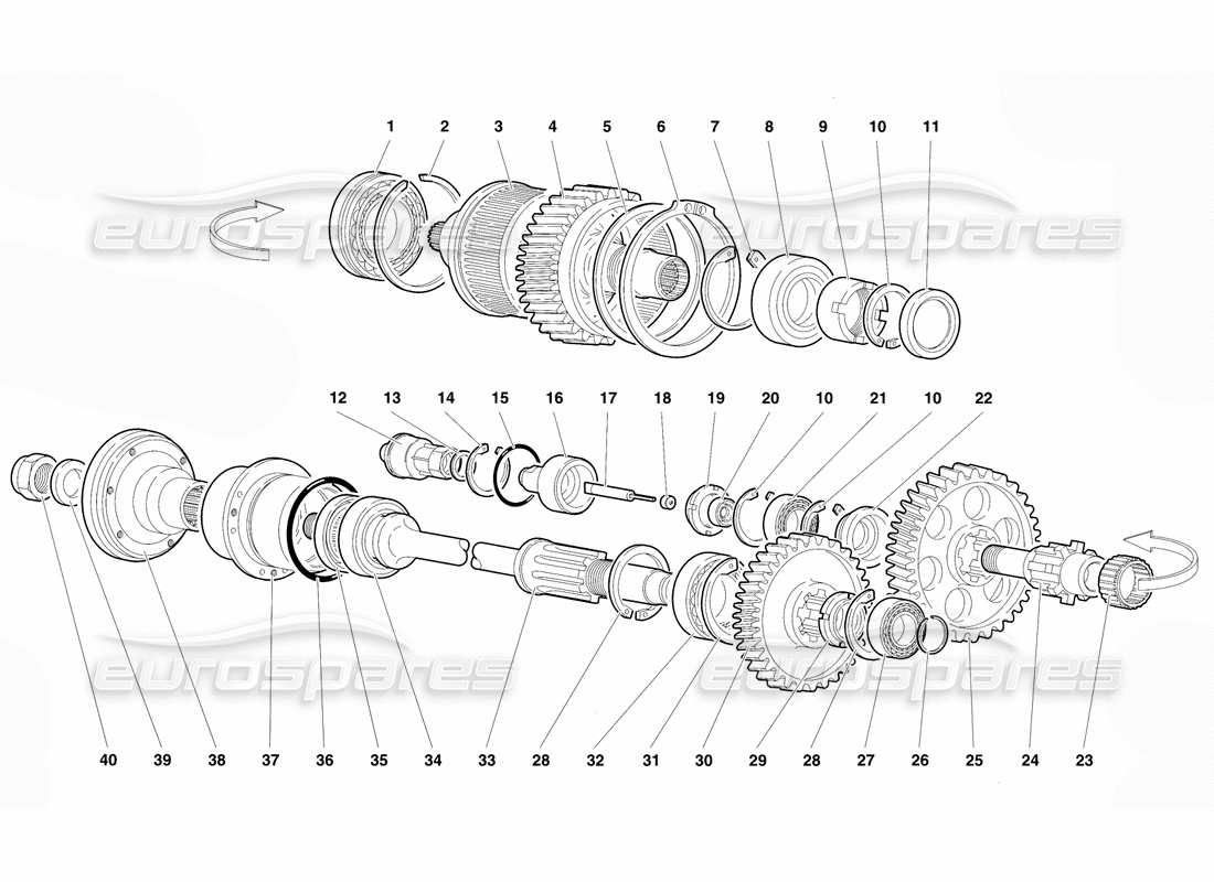 Lamborghini Diablo VT (1994) Viscous Coupling Parts Diagram
