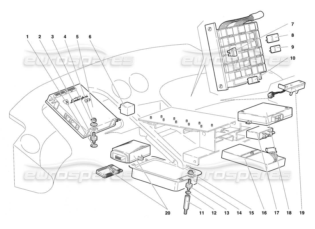 Lamborghini Diablo VT (1994) electrical system Part Diagram
