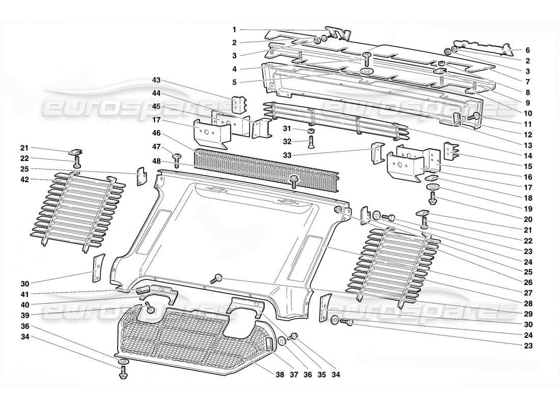 Lamborghini Diablo VT (1994) Rear Body Elements Parts Diagram
