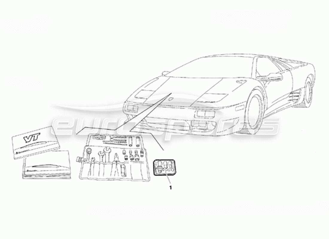 Lamborghini Diablo VT (1994) Accessories (Valid for Canada Version - April 1994) Parts Diagram