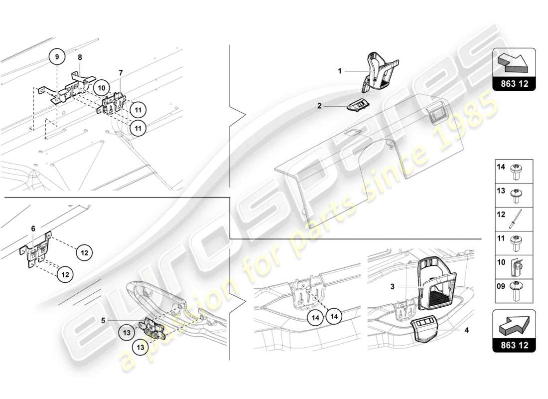 Lamborghini LP700-4 COUPE (2014) CUPHOLDER Part Diagram