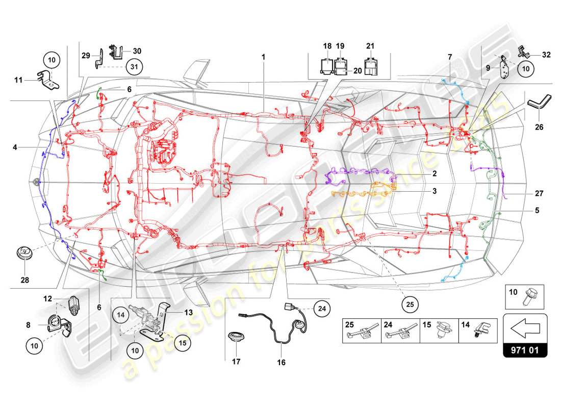 Lamborghini LP700-4 COUPE (2015) electrics Part Diagram