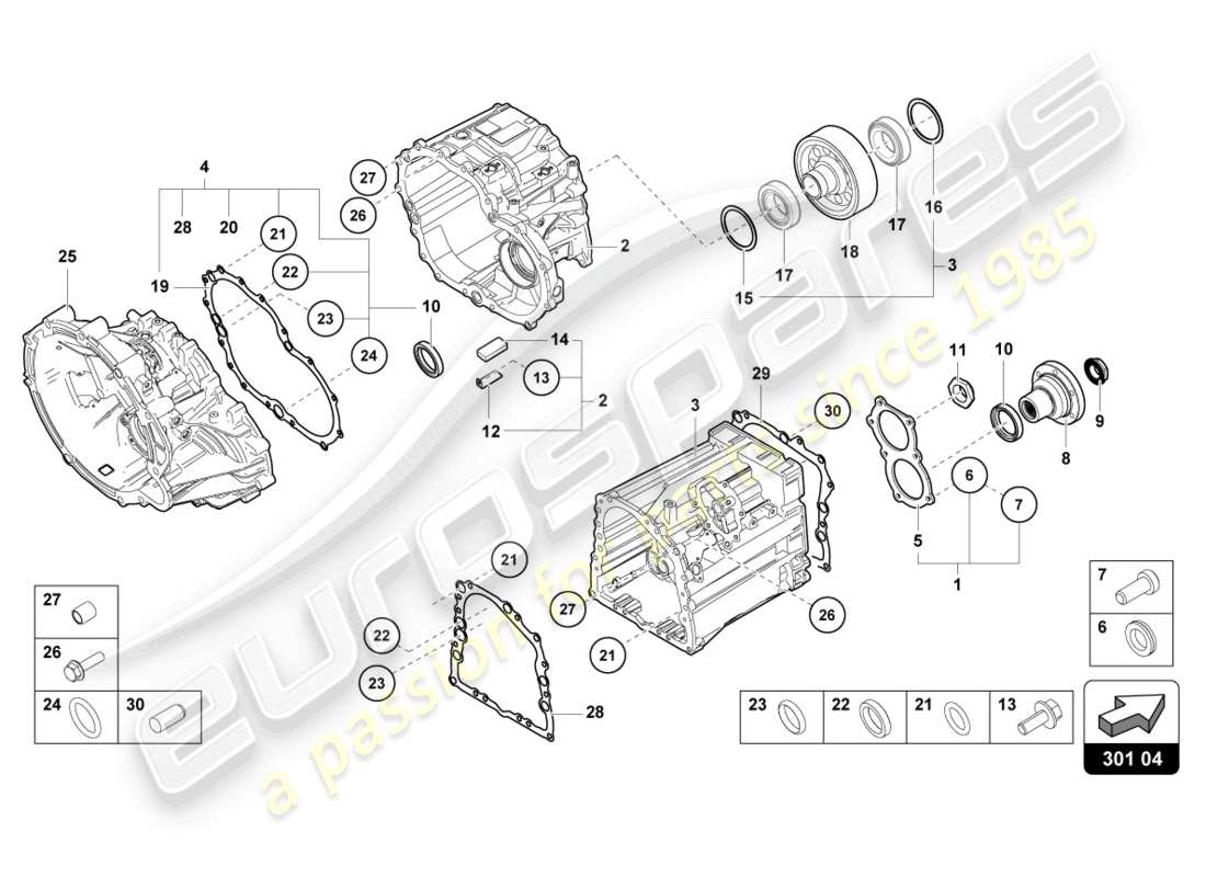 Lamborghini LP700-4 COUPE (2016) OUTER COMPONENTS FOR GEARBOX Part Diagram